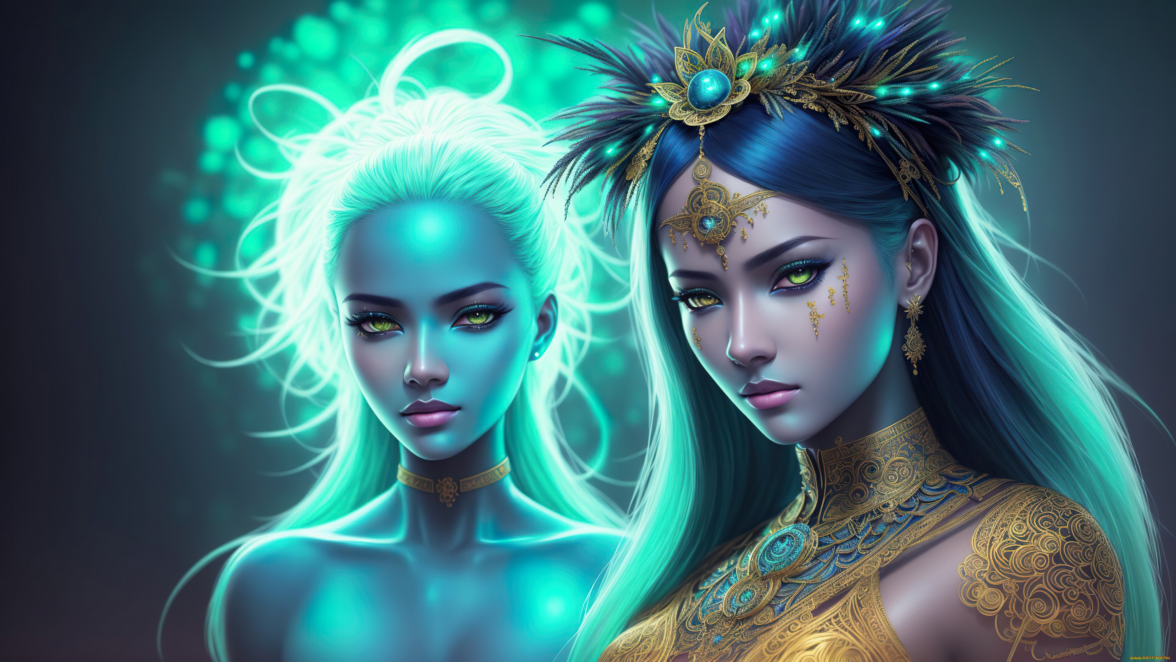   , , , girl, fantasy, green, eyes, art, spirit, digital, driada, stable, diffusion, neuronet, ai